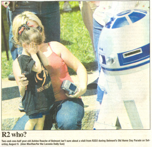 R2-D2 Belmont Old Home Day Parade in Newspaper